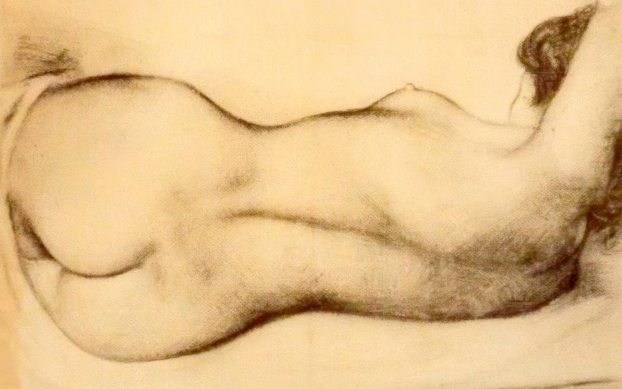 Boceto de una mujer desnuda reclinada de Aristide Maillol