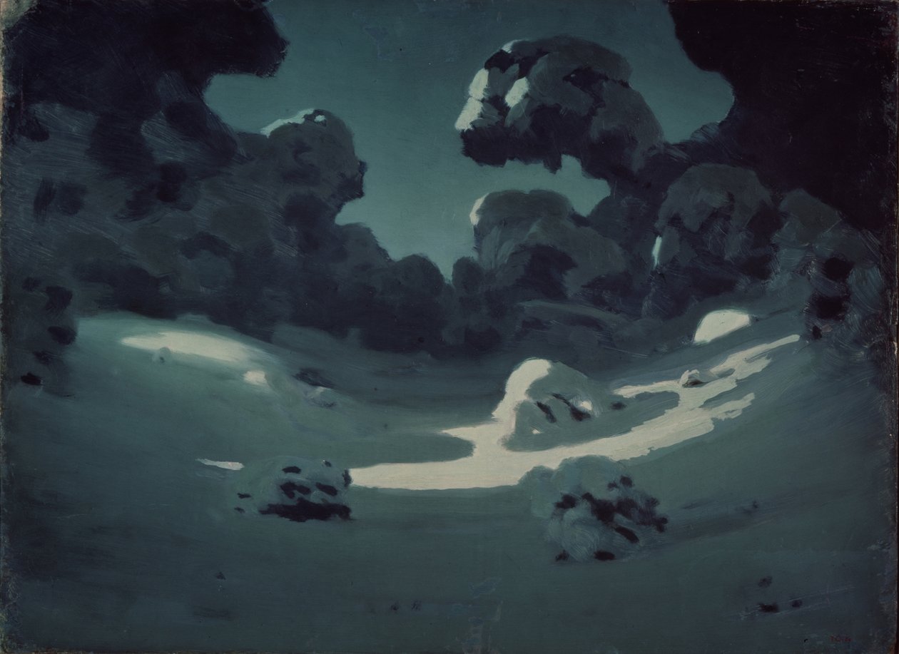 Manchas de luz de luna en el bosque. Invierno, 1898-1908 de Arkhip Ivanovich Kuindzhi