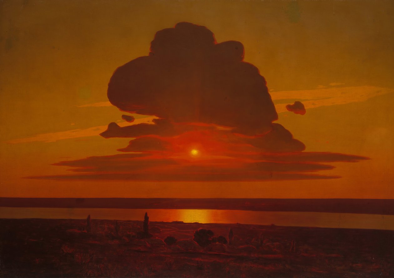 Puesta de sol roja en el Dniéper, 1905-8 de Arkhip Ivanovich Kuindzhi