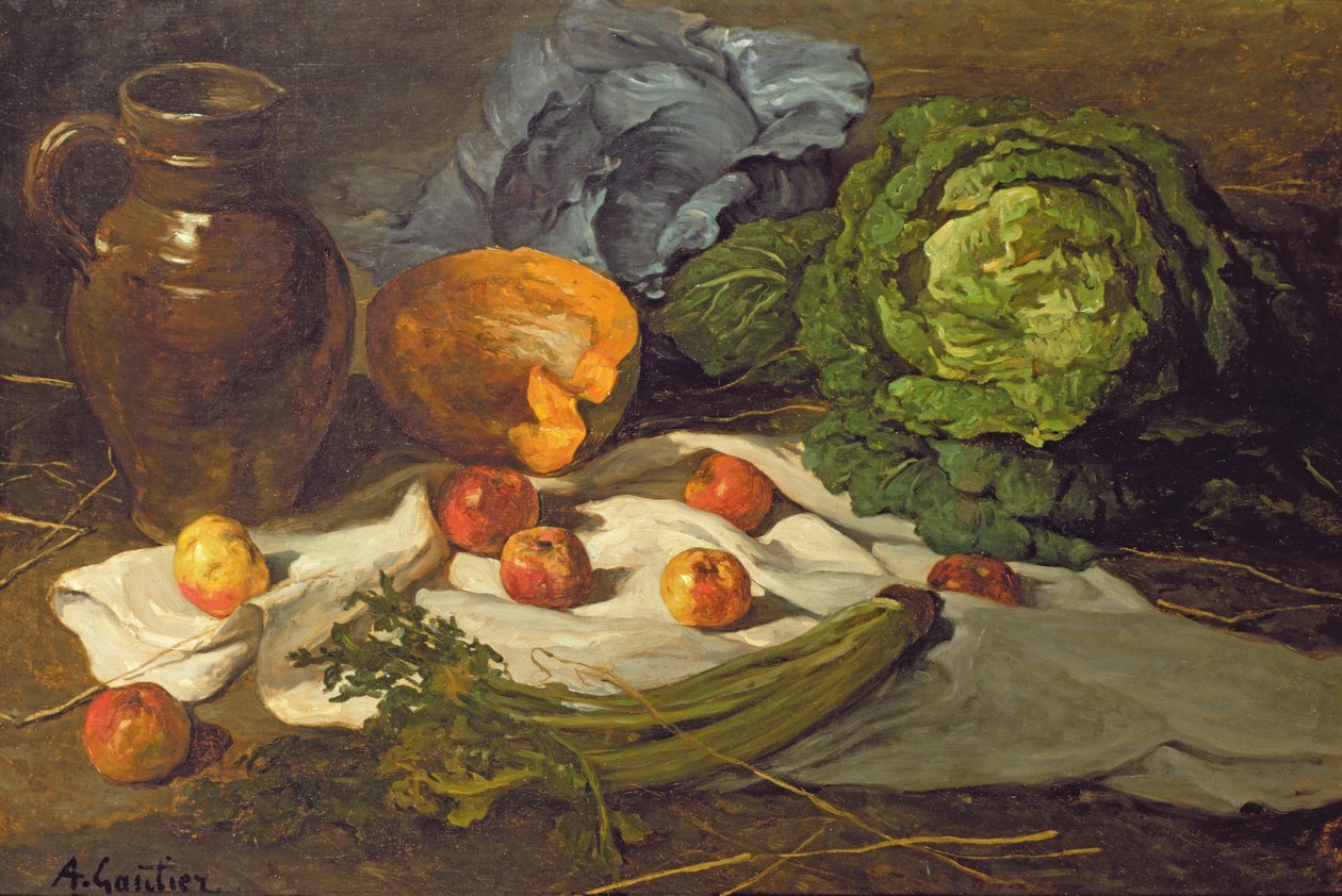 Naturaleza muerta con coles de Armand Desire Gautier