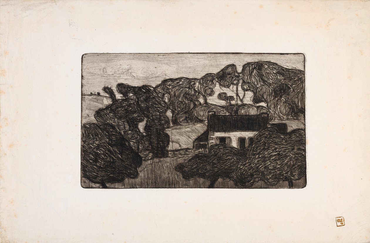Granja rodeada de árboles de Armand Séguin
