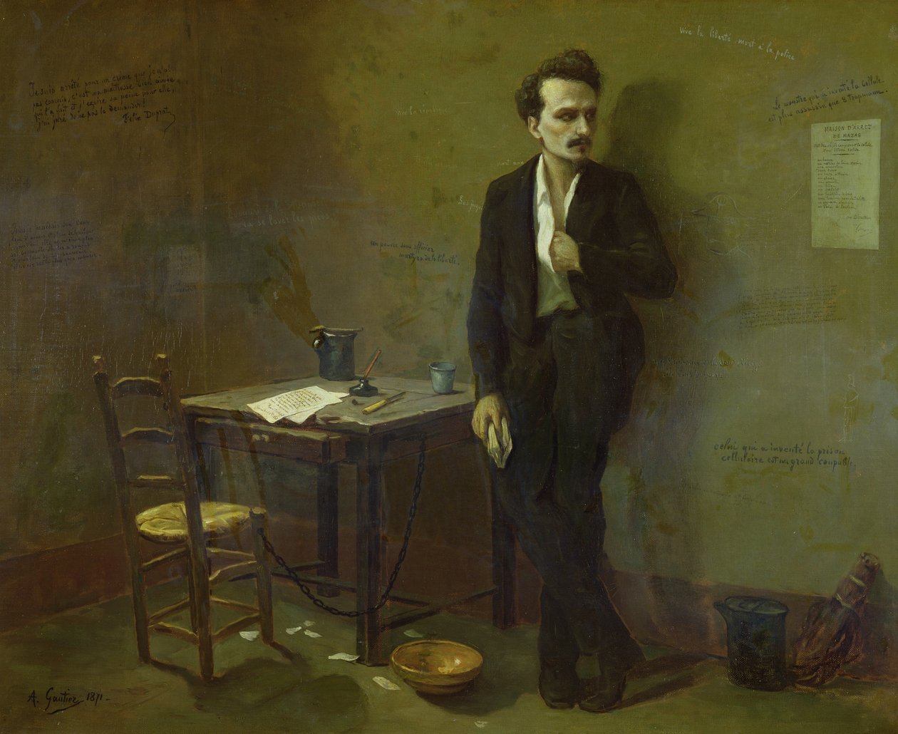 Henri Rochefort (1831-1913) en la prisión de Mazas, 1871 de Armand Desire Gautier