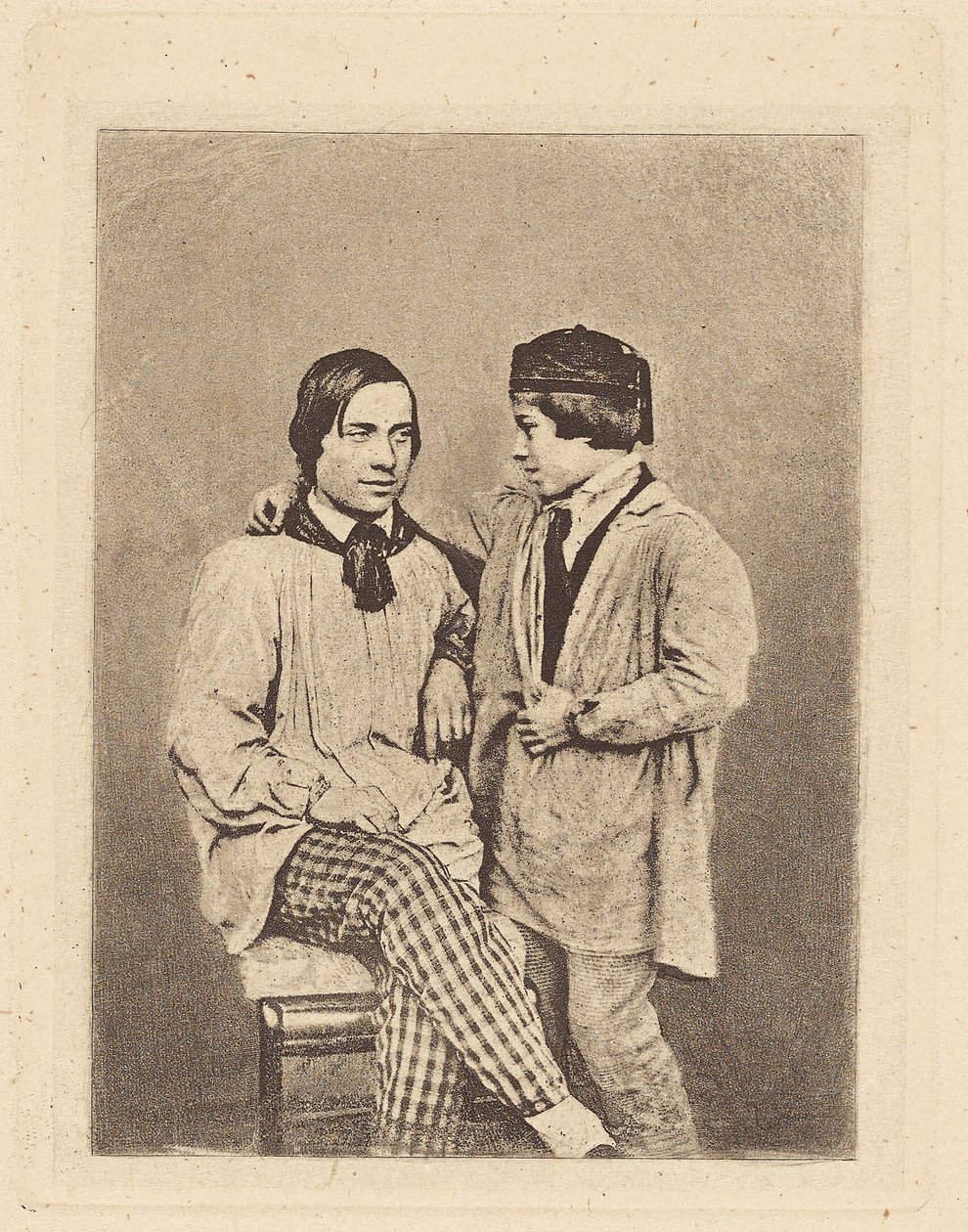 [Hombre y niño] de Armand Hippolyte Louis Fizeau