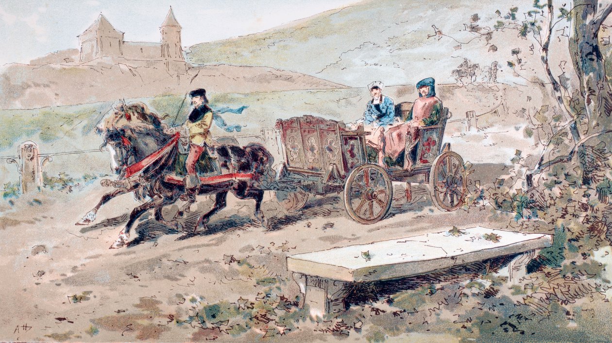 Carruaje abierto tirado por caballos del siglo XVI de Armand Jean Heins