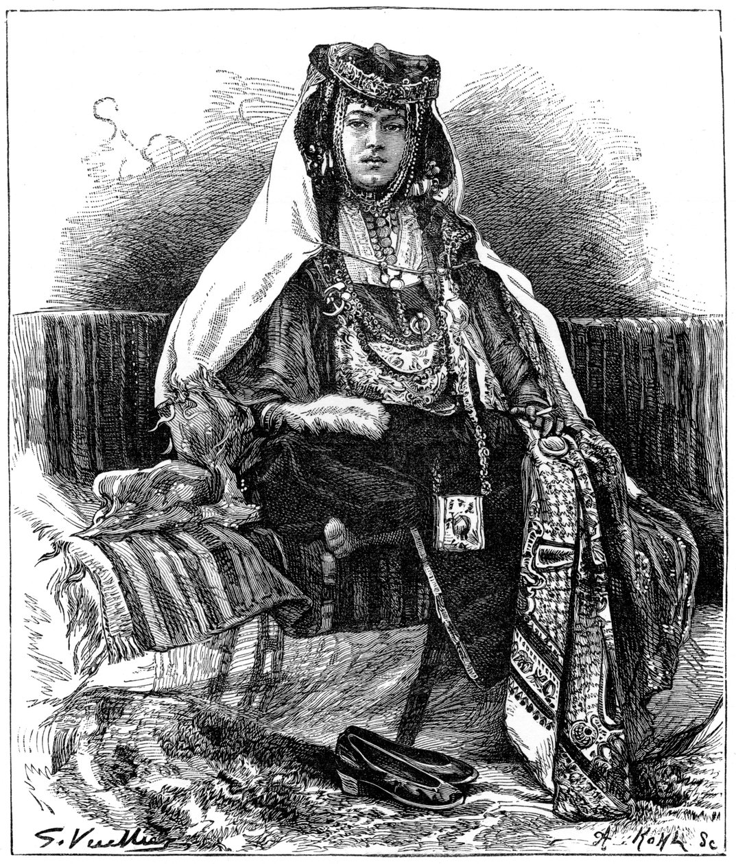 Bailarina Ouled Nail, Argelia, c1890 de Armand Kohl