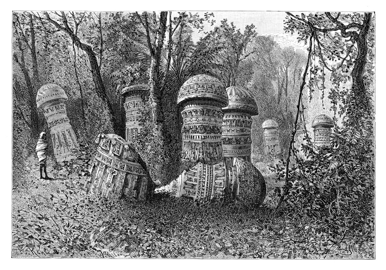 Ruinas de un templo Ahom, Dinajpur, Alto Assam, India, 1895 de Armand Kohl