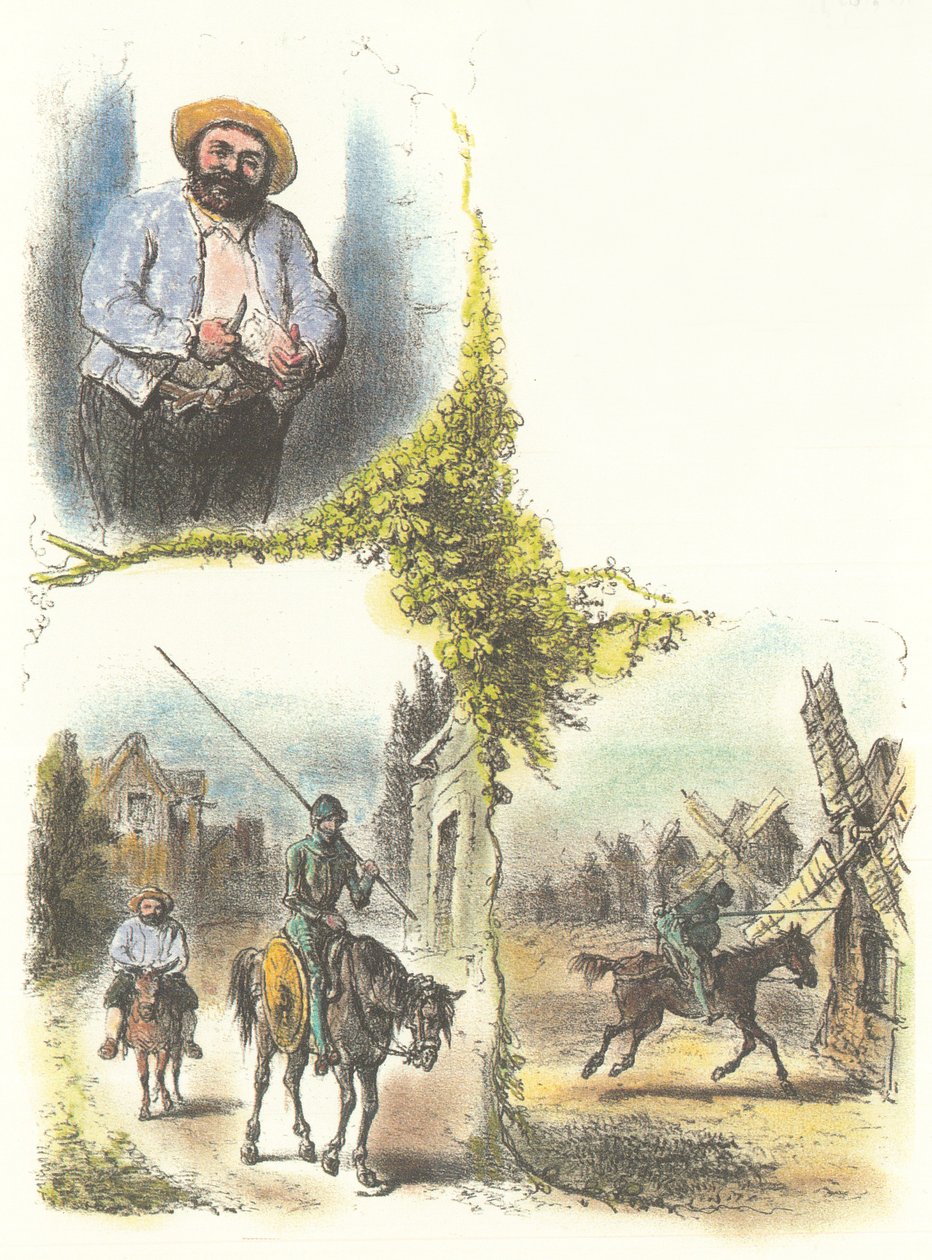 Ilustración realizada por Armand-Louis-Henri Telory para la adaptación infantil de Don Quijote de Armand Louis Henri Telory