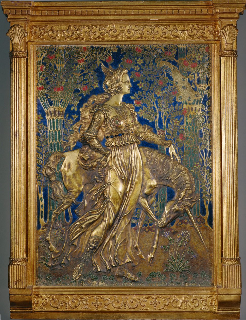 La princesa del unicornio (pintura sobre cobre) de Armand Point