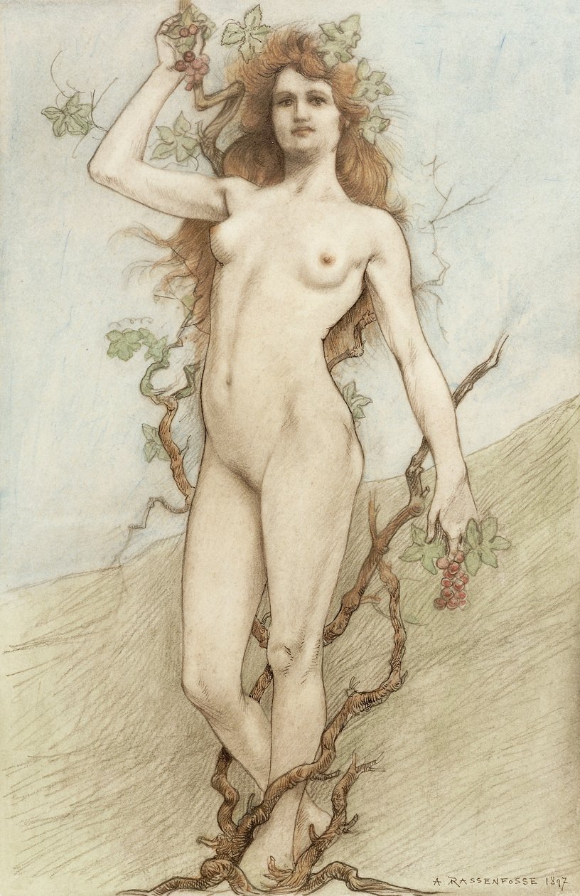 Desnudo femenino con uvas de Armand Rassenfosse