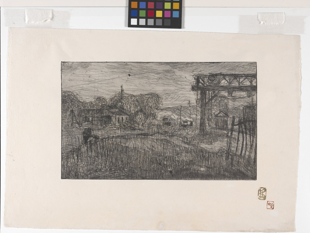 La Gare De Valmondois (La estación de Valmondois) (aguafuerte y ruleta) de Armand Séguin