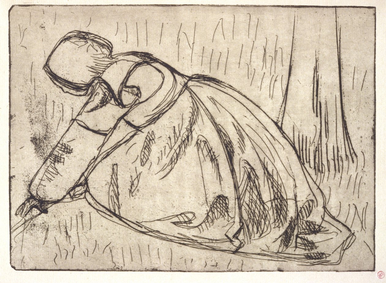 La Glaneuse (La espigadora) (aguafuerte) de Armand Séguin