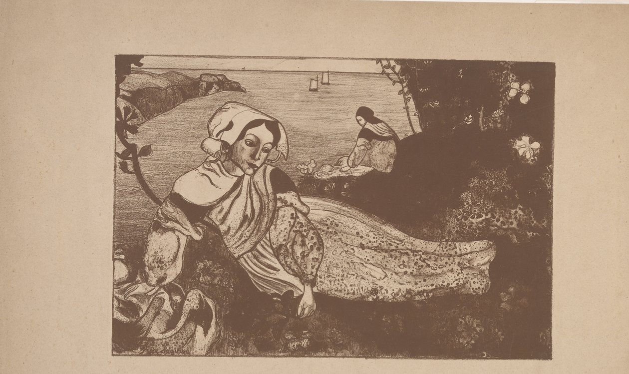 La Primavere (Primavera) 1894 (cincografía) de Armand Séguin