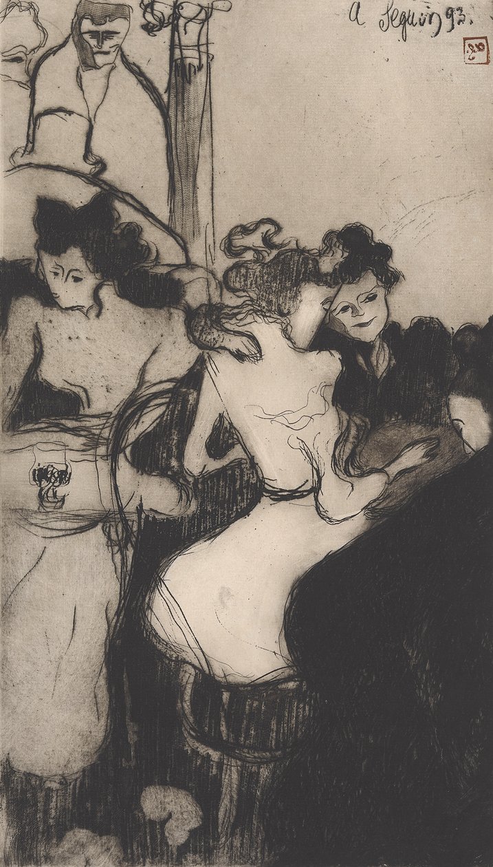 Le Bar (El Bar) 1893 (aguafuerte, aguatinta y ruleta) de Armand Séguin
