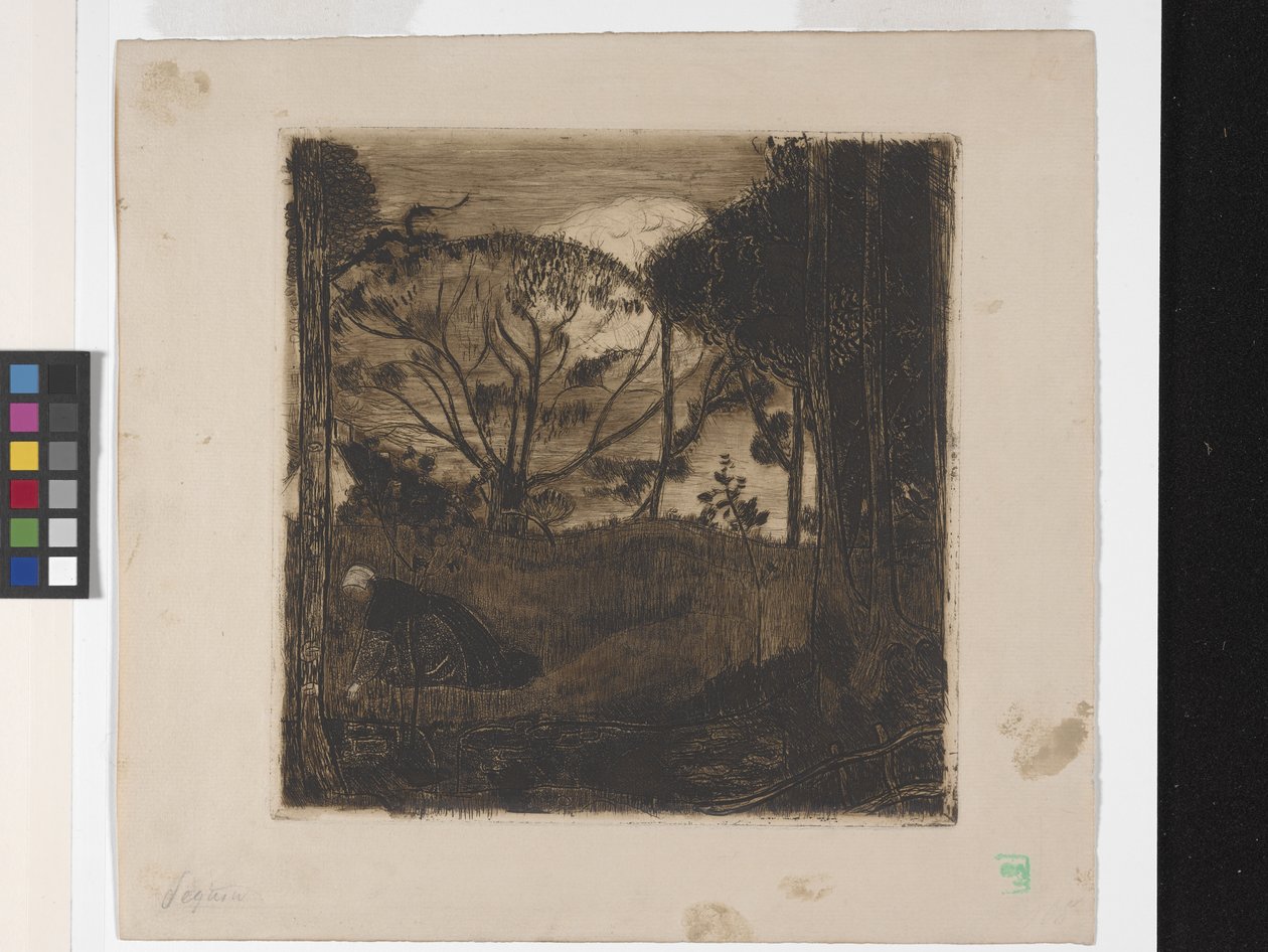 Le Soir (La Tarde) Or La Glaneuse (La Espigadora) (aguafuerte, aguatinta, lavis y ruleta) de Armand Séguin