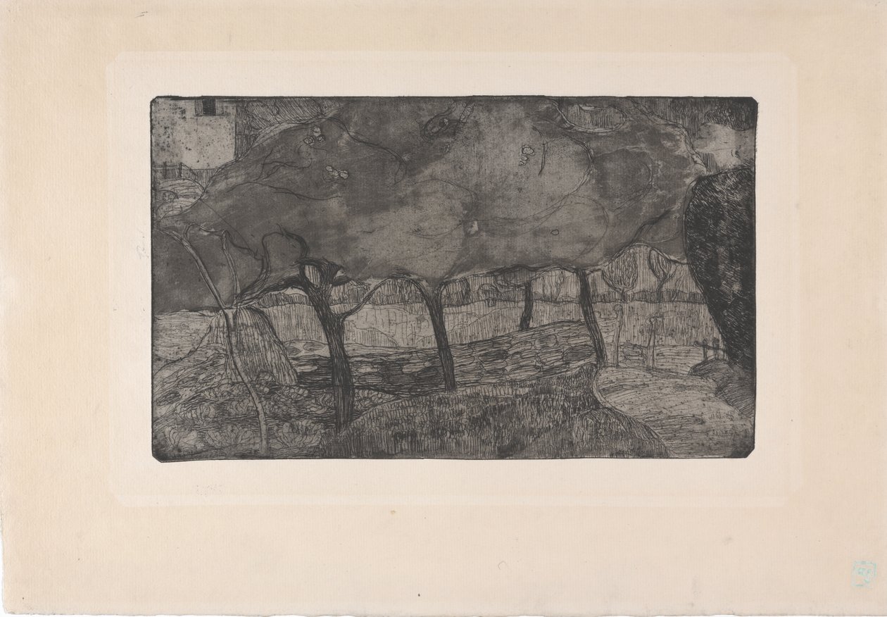 Les Pommiers (Los manzanos) 1893 (aguafuerte, aguatinta y punta seca) de Armand Séguin
