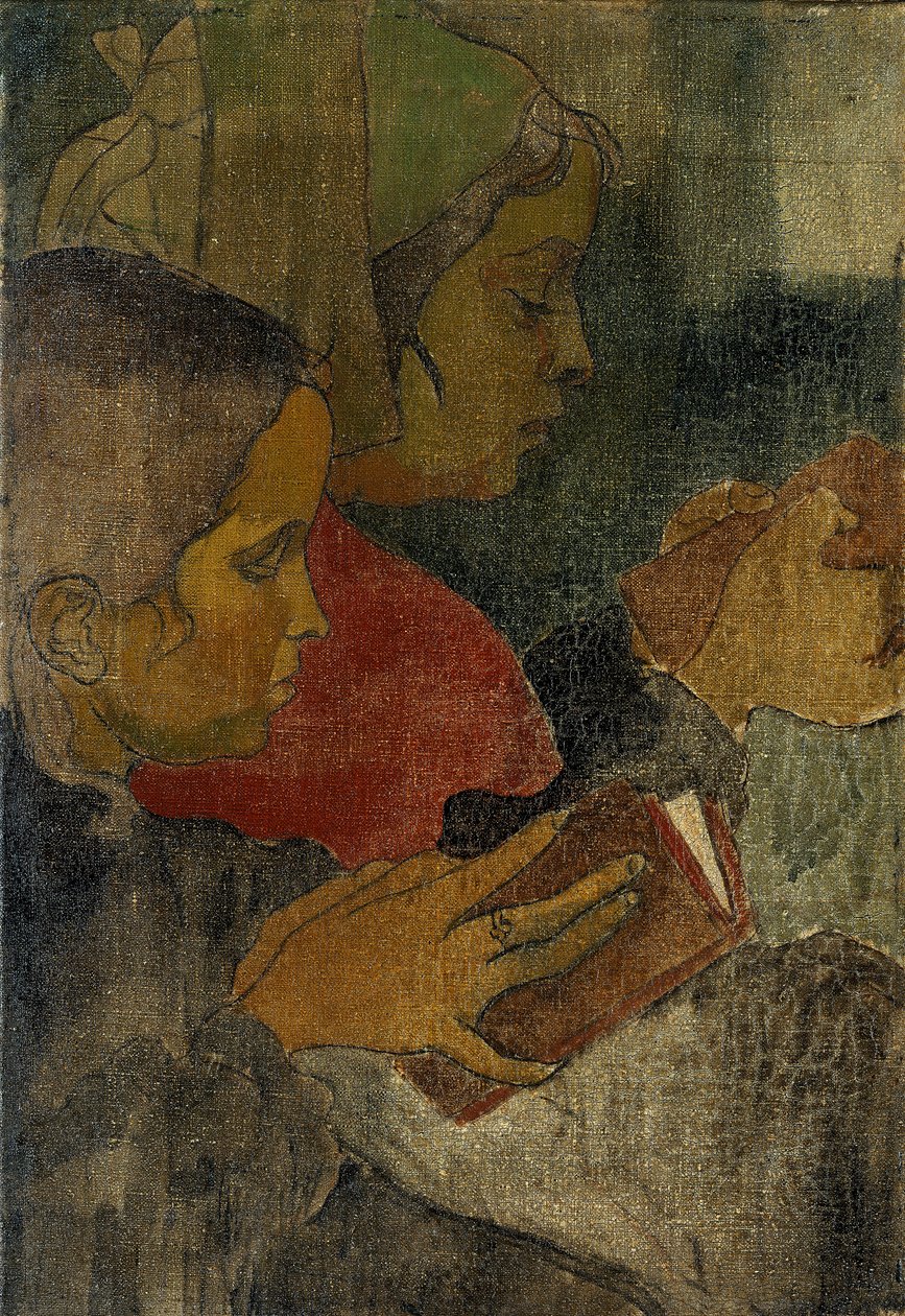 Campesinas bretonas en misa, 1890 de Armand Séguin