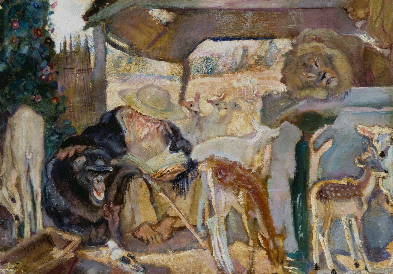 San Antonio entre animales, por Armando Spadini (1883-1925) de Armando Spadini