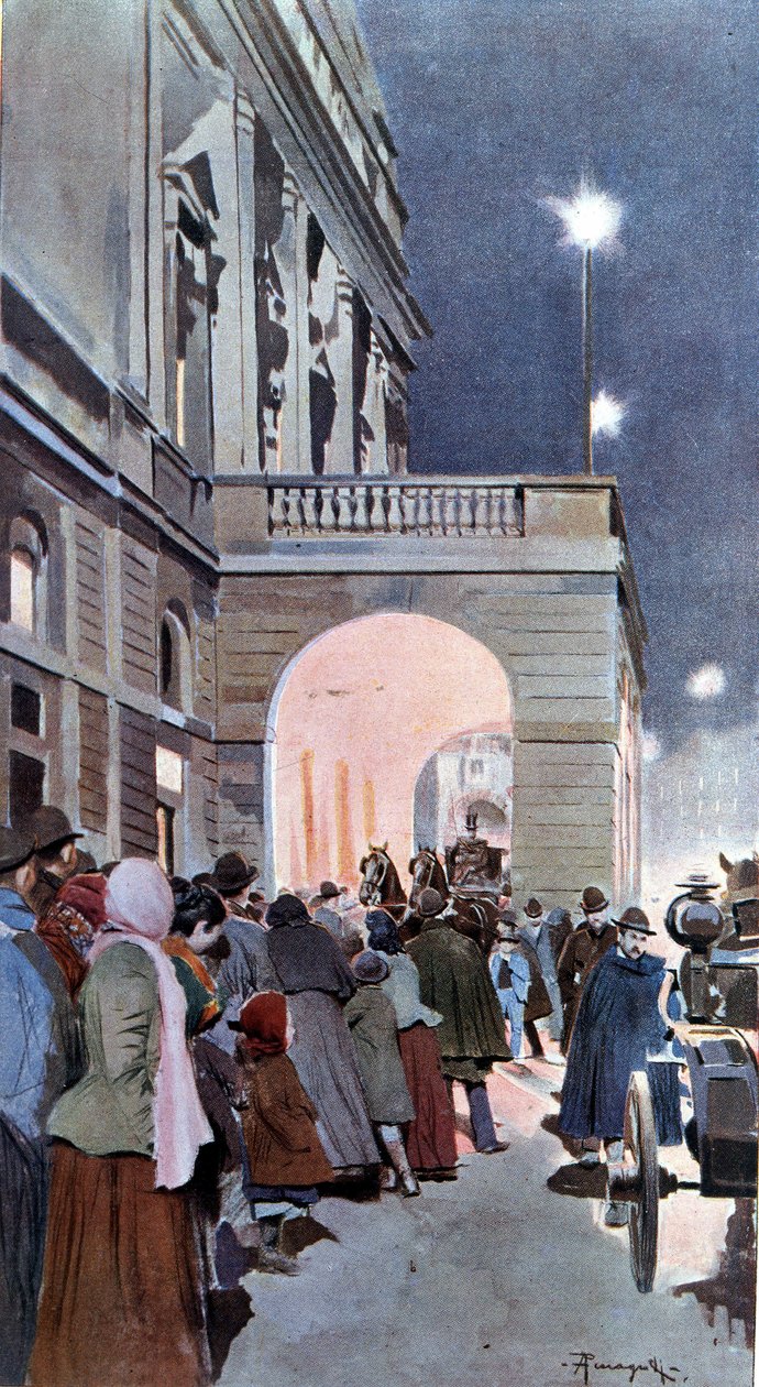 Los curiosos frente al Teatro alla Scala de Arnaldo Ferraguti