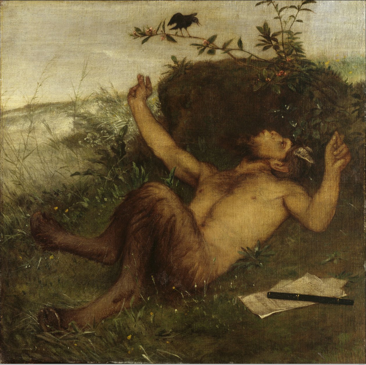 Fauno tocando un mirlo de Arnold Böcklin