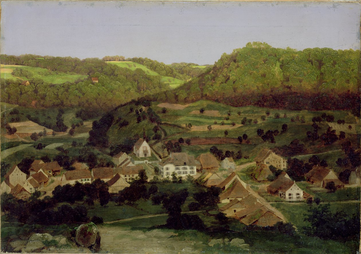 Vista del pueblo de Tenniken de Arnold Böcklin