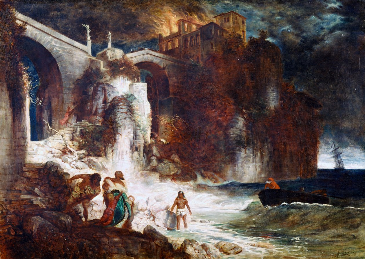 Asalto pirata a un fuerte costero, 1872 de Arnold Böcklin