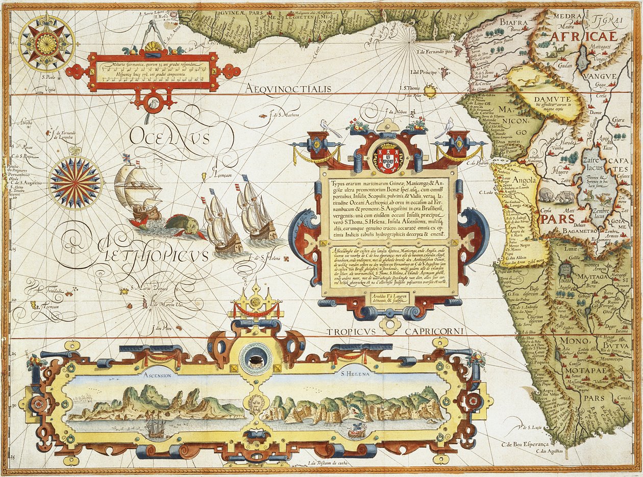 Mapa de la costa de África Occidental, 1596 de Arnold Florent van Langren
