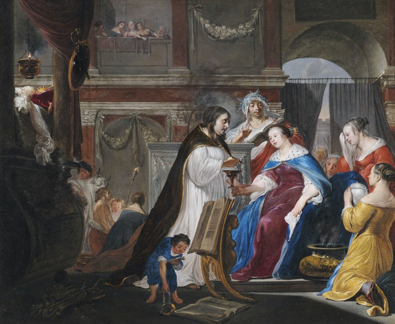 El funeral de la reina Artemisia para el rey Mausolo de Arnold Houbraken