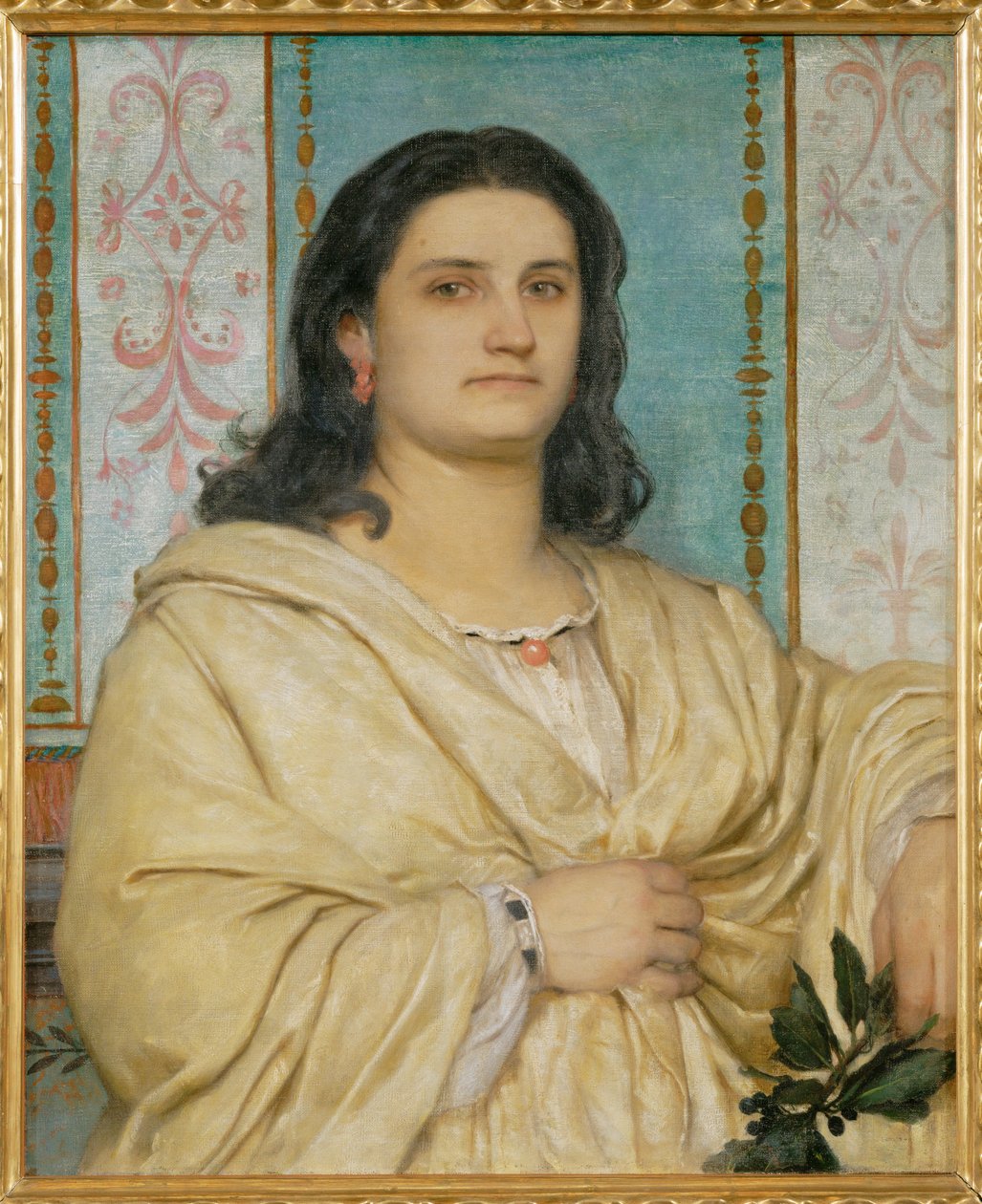 Bildnis Angela Boecklin als Muse - Retrato de Angela Boecklin como musa ... (pintura sobre lienzo) de Arnold Böcklin