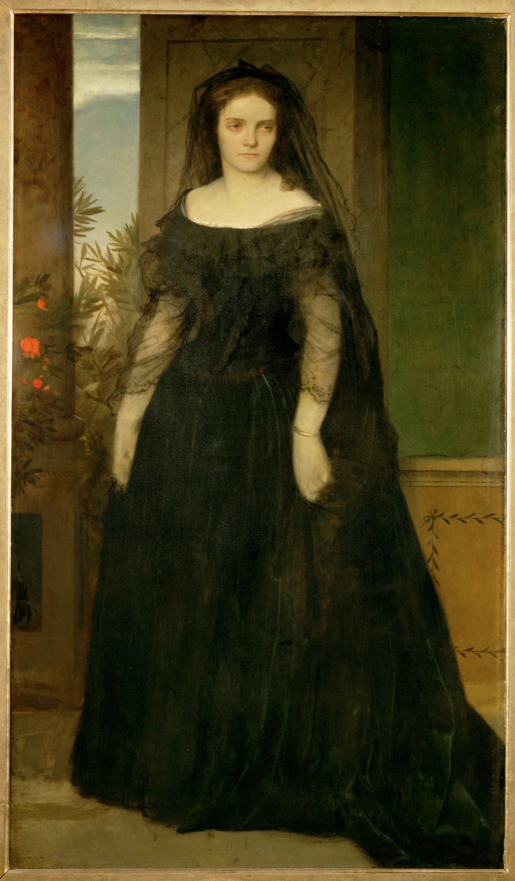 Bildnis der Schauspielerin Fanny Janauschek - Retrato de la actriz Fanny Janauschek ... (pintura sobre lienzo) de Arnold Böcklin