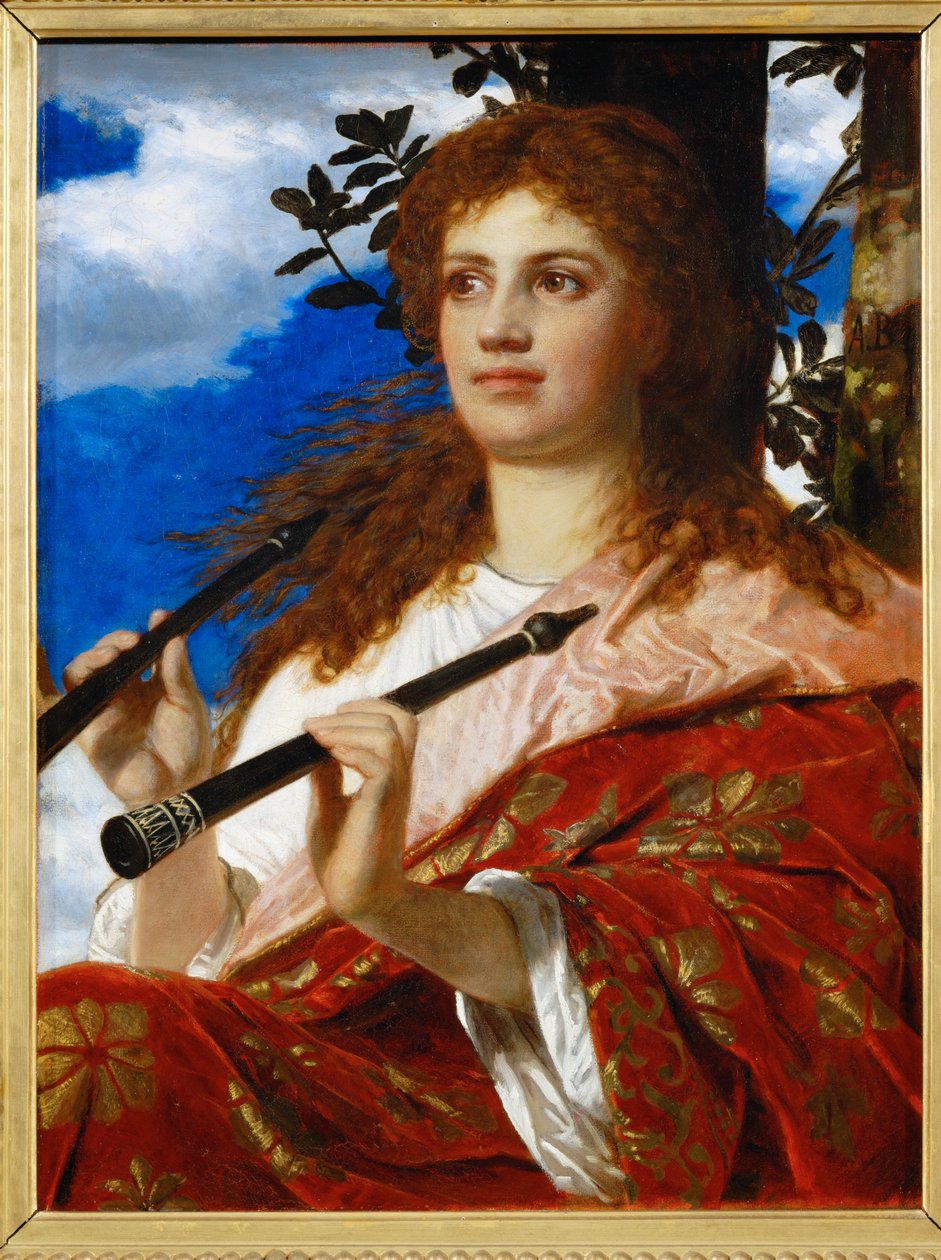 Die Muse des Anakreon - La musa de Anakreon ... (pintura sobre lienzo) de Arnold Böcklin