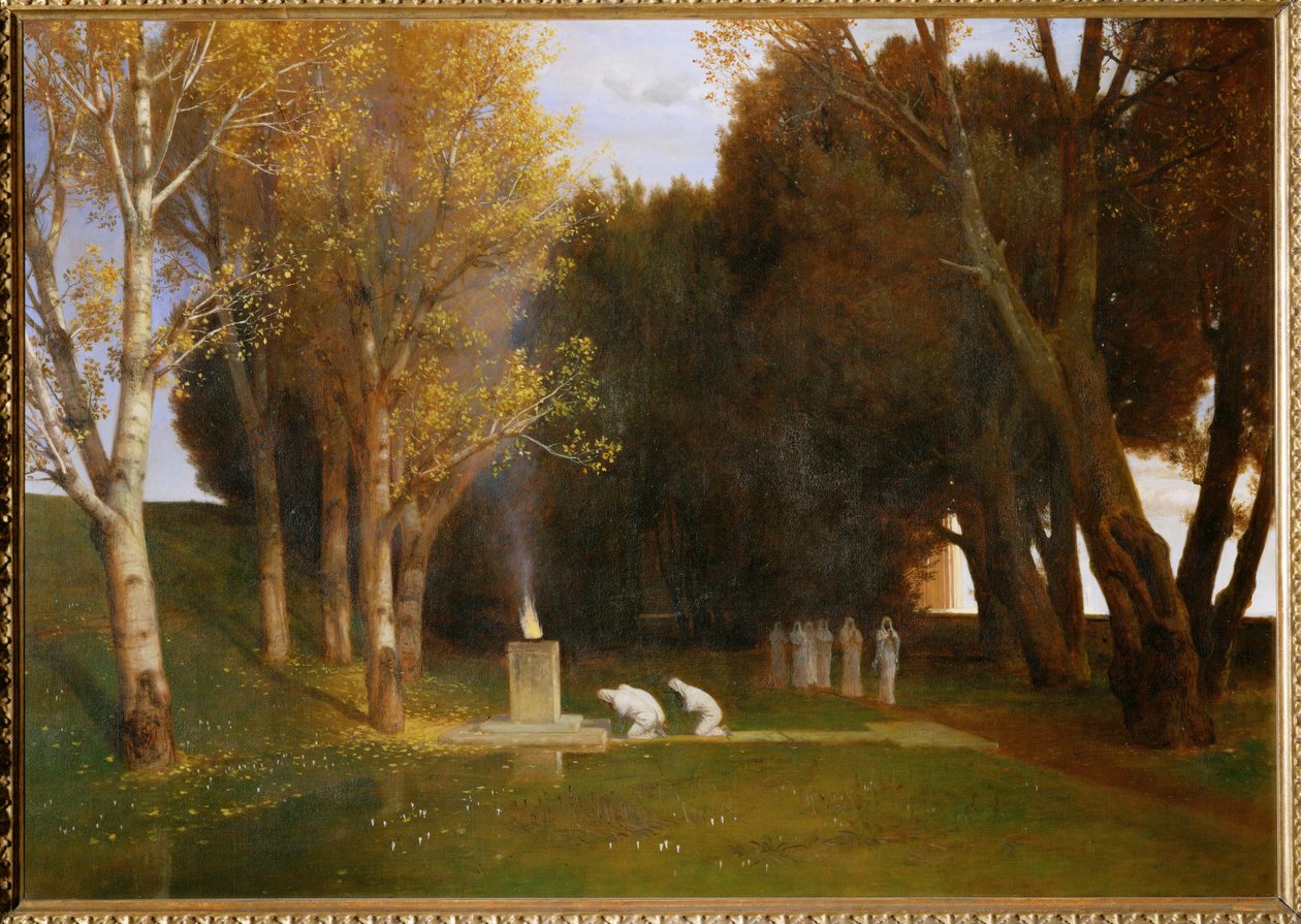 Heiliger Hain - Arboleda sagrada ... (pintura sobre lienzo) de Arnold Böcklin