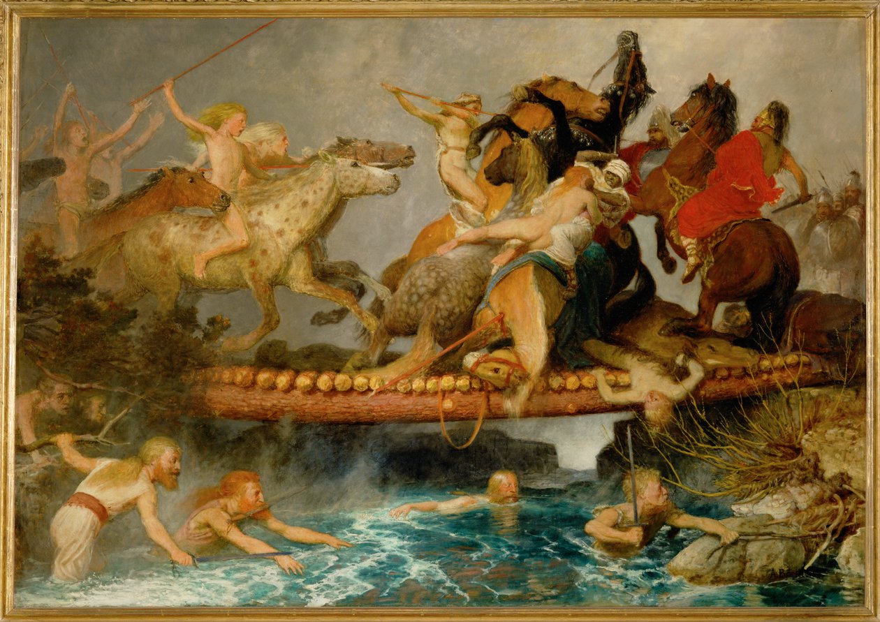 Kampf auf einer Bruecke - La lucha en el puente ... (pintura sobre lienzo) de Arnold Böcklin