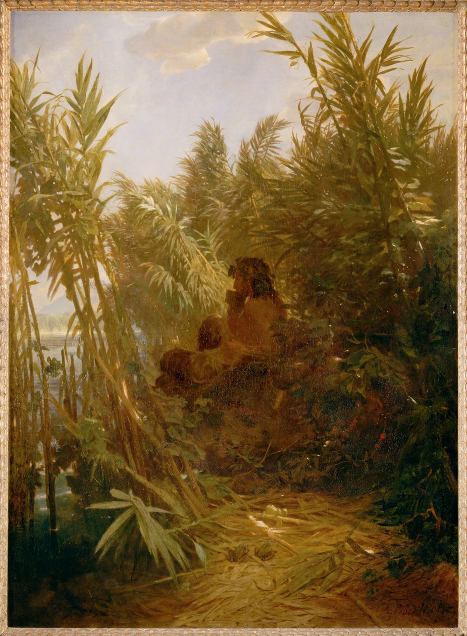 Pan im Schilf - Pan en los juncos ... (pintura sobre lienzo) de Arnold Böcklin