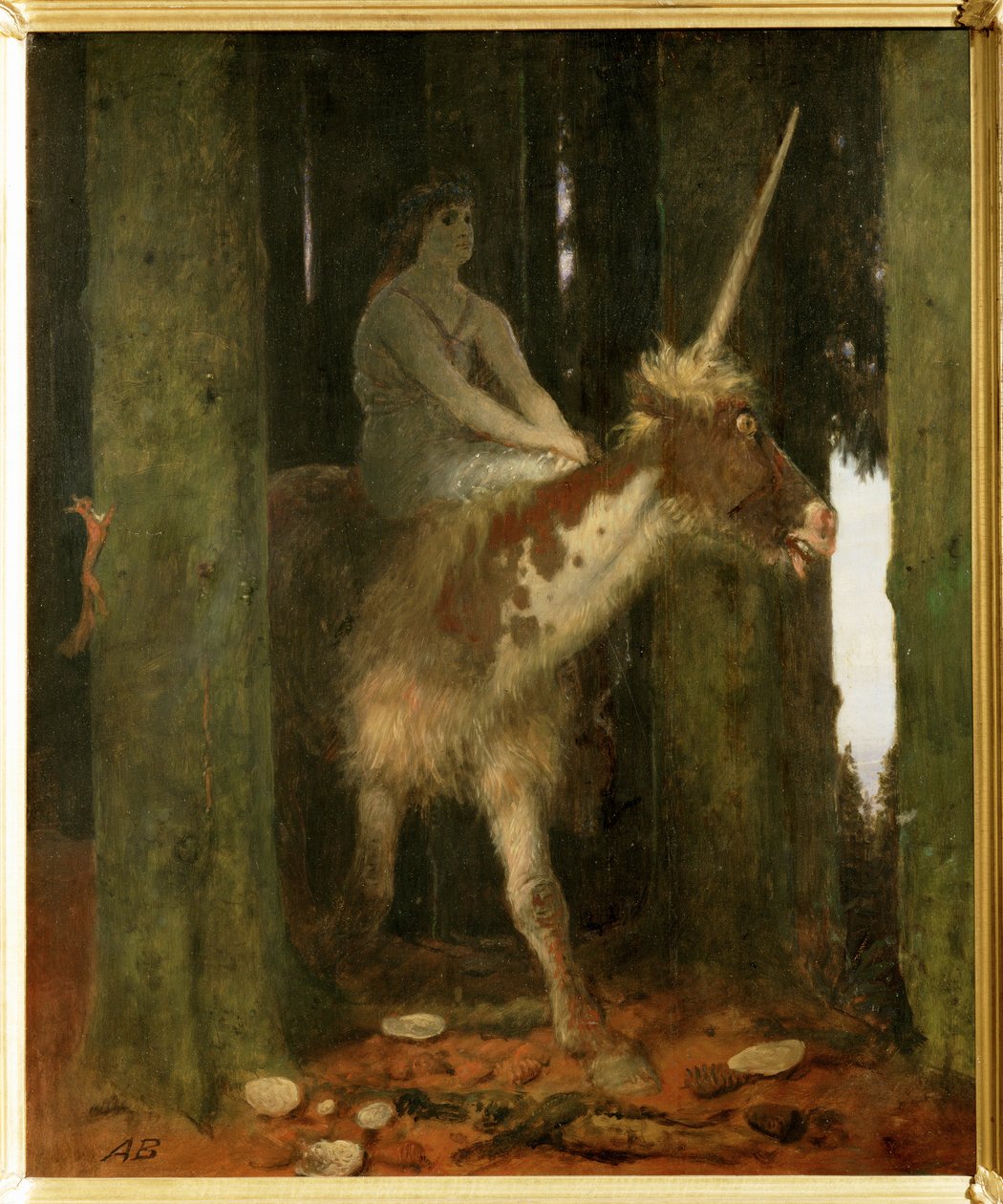 Waldesstille - El silencio de los bosques. ... (pintura sobre madera) de Arnold Böcklin