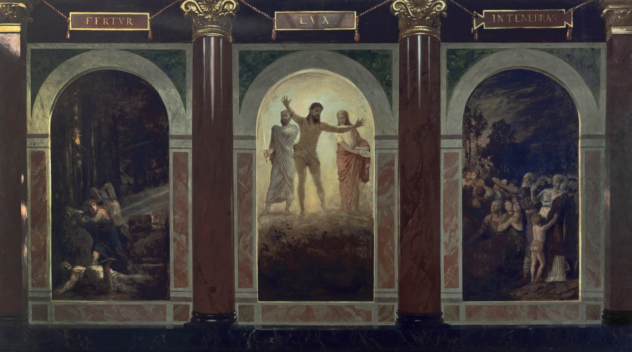Fertur lux in tenebras (Proyecto para el Museo Silesiano de Bellas Artes de Wrocław) de Arnold Böcklin