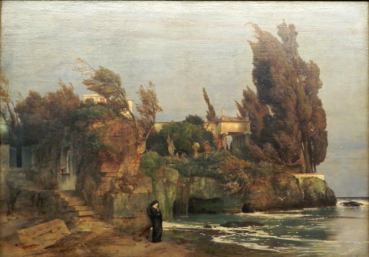 Alemán: Villa am Meer II Villa junto al mar, versión II de Arnold Böcklin