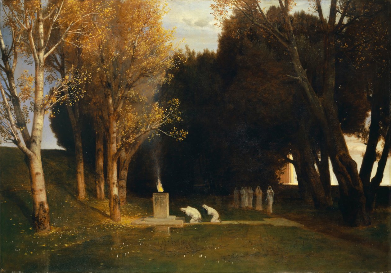 Bosque sagrado, 1882 de Arnold Böcklin