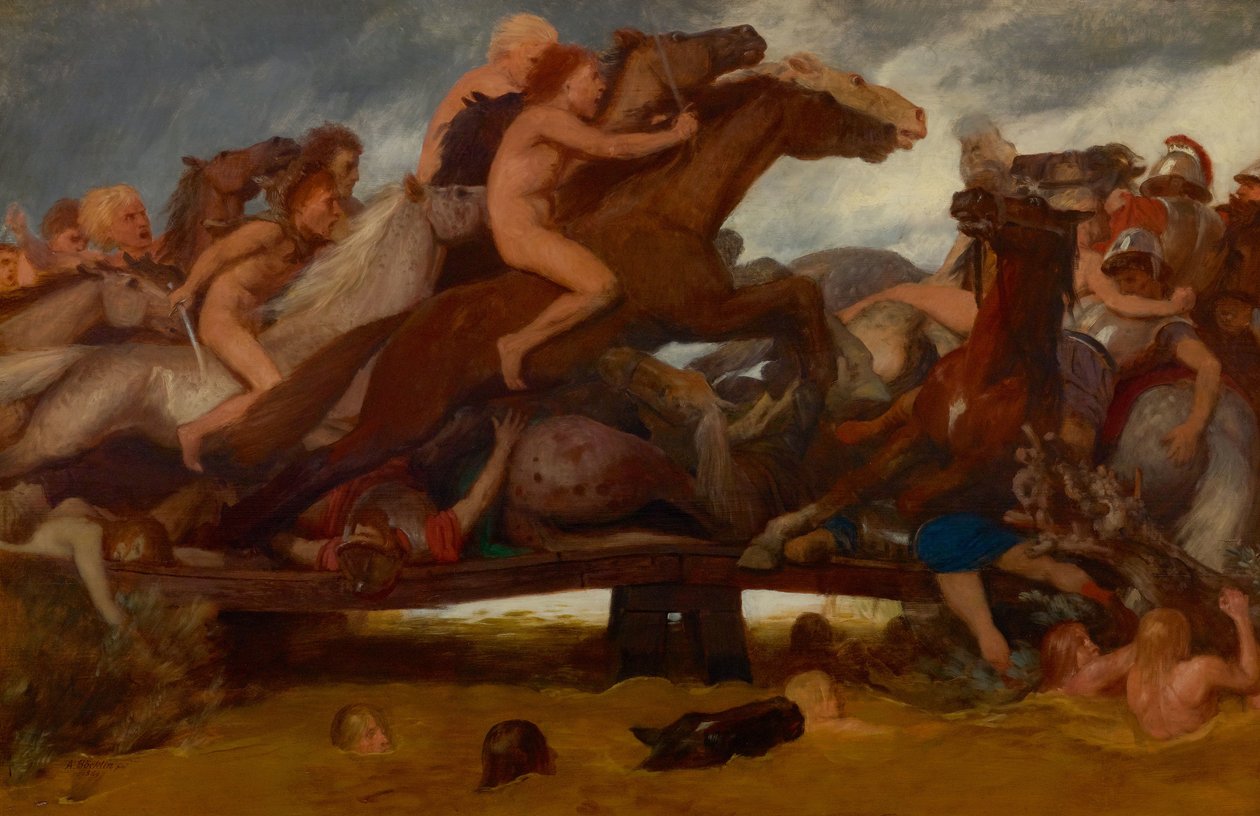 La batalla en el puente, 1889 de Arnold Böcklin