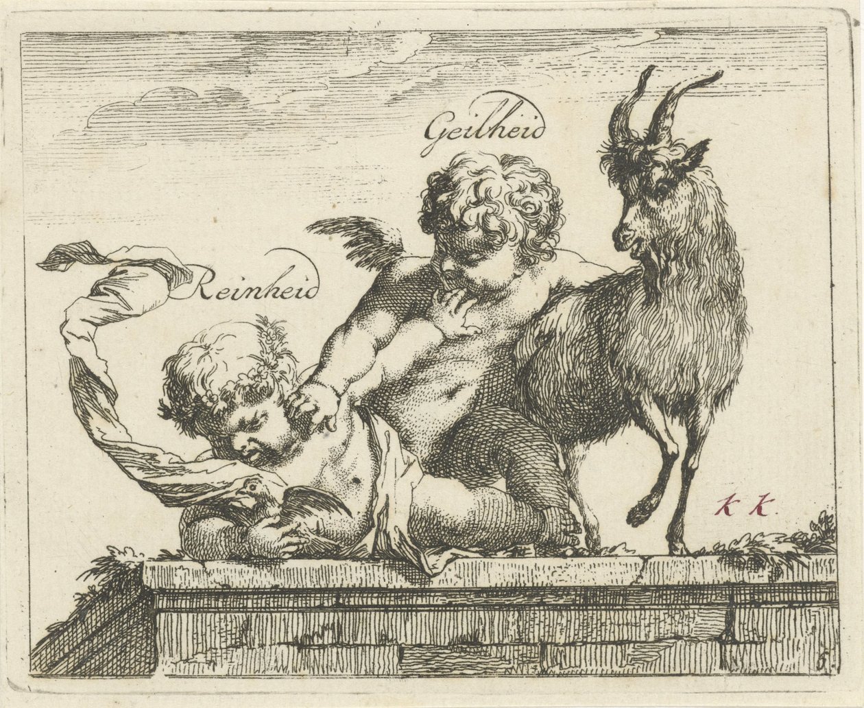 Lucha entre la limpieza y la calentura Limpieza Horniness (título en objeto) Cuarenta y una piezas, varias estatuas de Sinne (título de la serie) de Arnold Houbraken