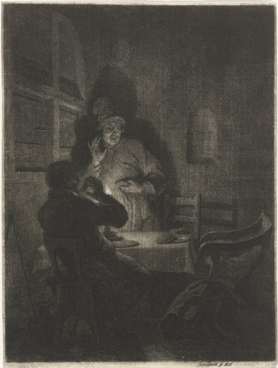Comida en Emaús de Arnold Houbraken