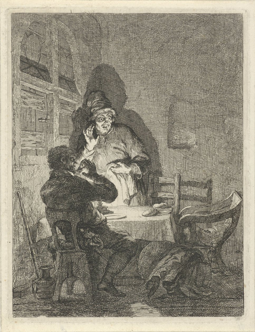 Comida en Emaús de Arnold Houbraken