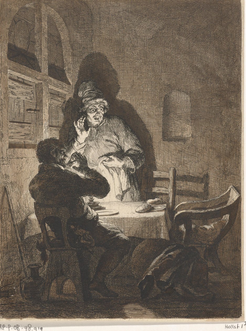 Comida en Emaús de Arnold Houbraken