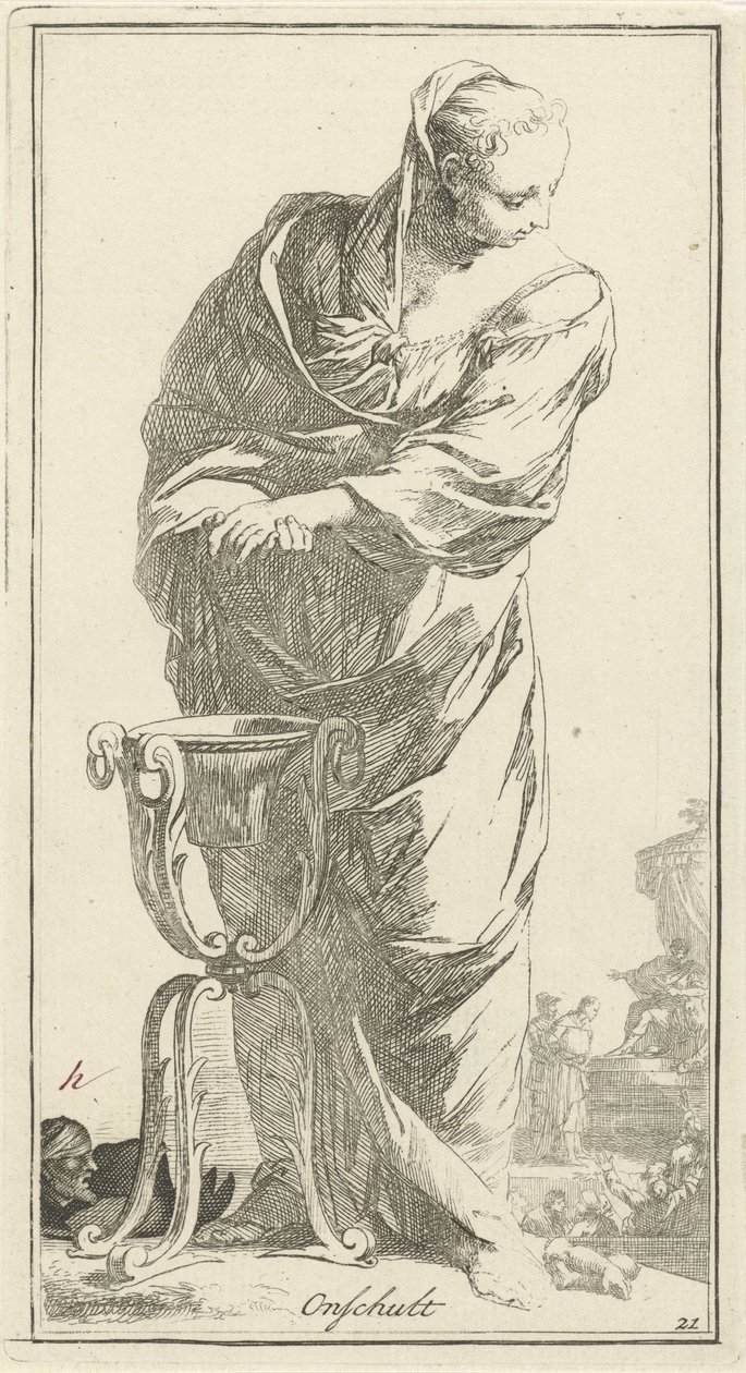 Personificación de la inocencia Inocencia (título sobre objeto) Cuarenta y una piezas, varias estatuas de Sinne (título de la serie) de Arnold Houbraken