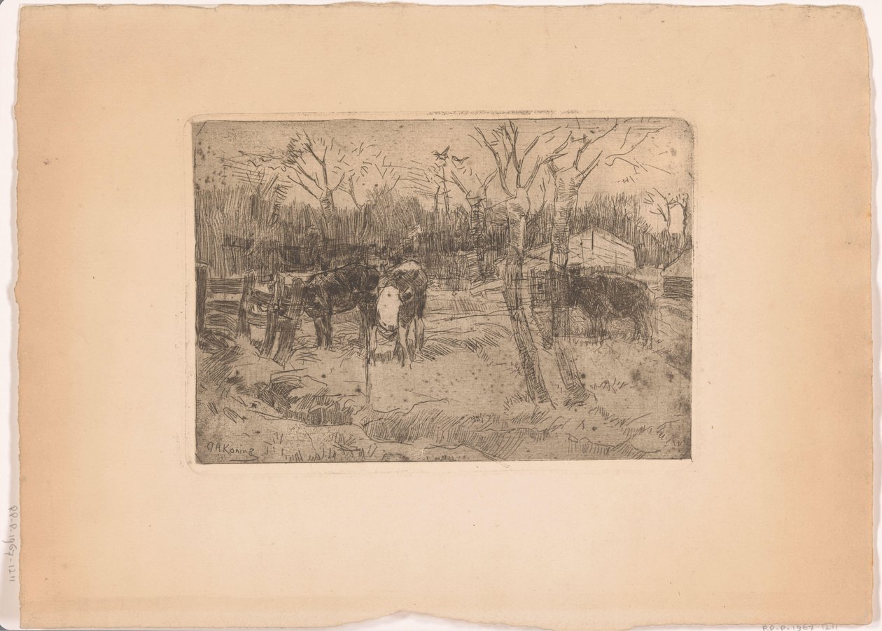 Pradera con árboles y vacas de Arnold Koning