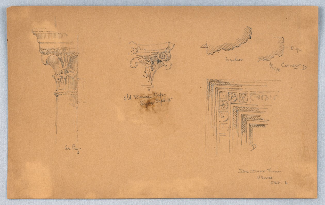 Detalles arquitectónicos en Venecia de Arnold William Brunner