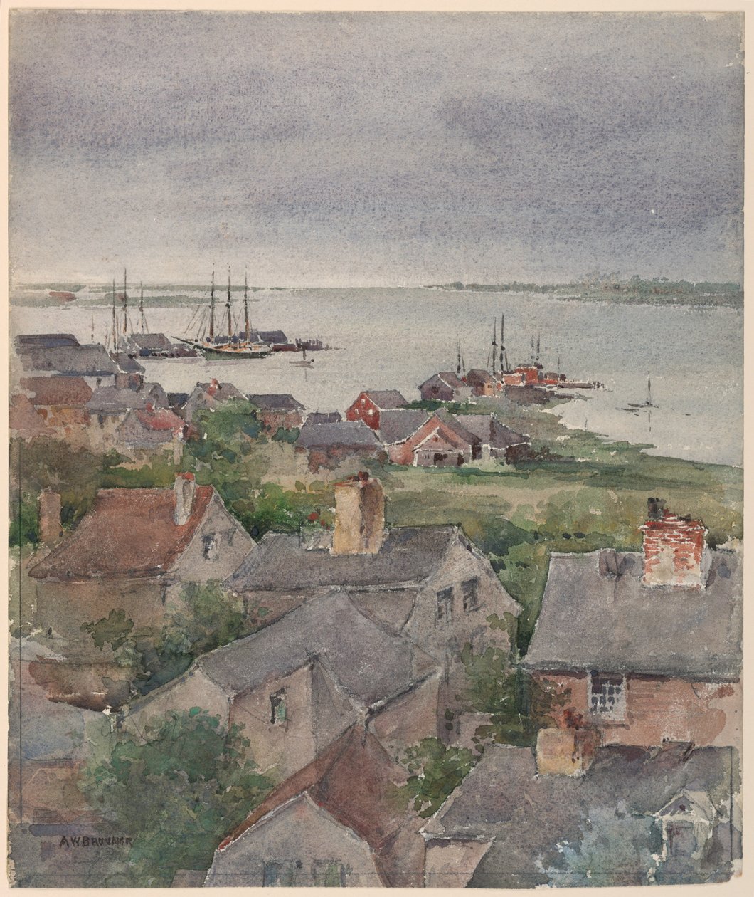 Casas en la Orilla en Nantucket de Arnold William Brunner