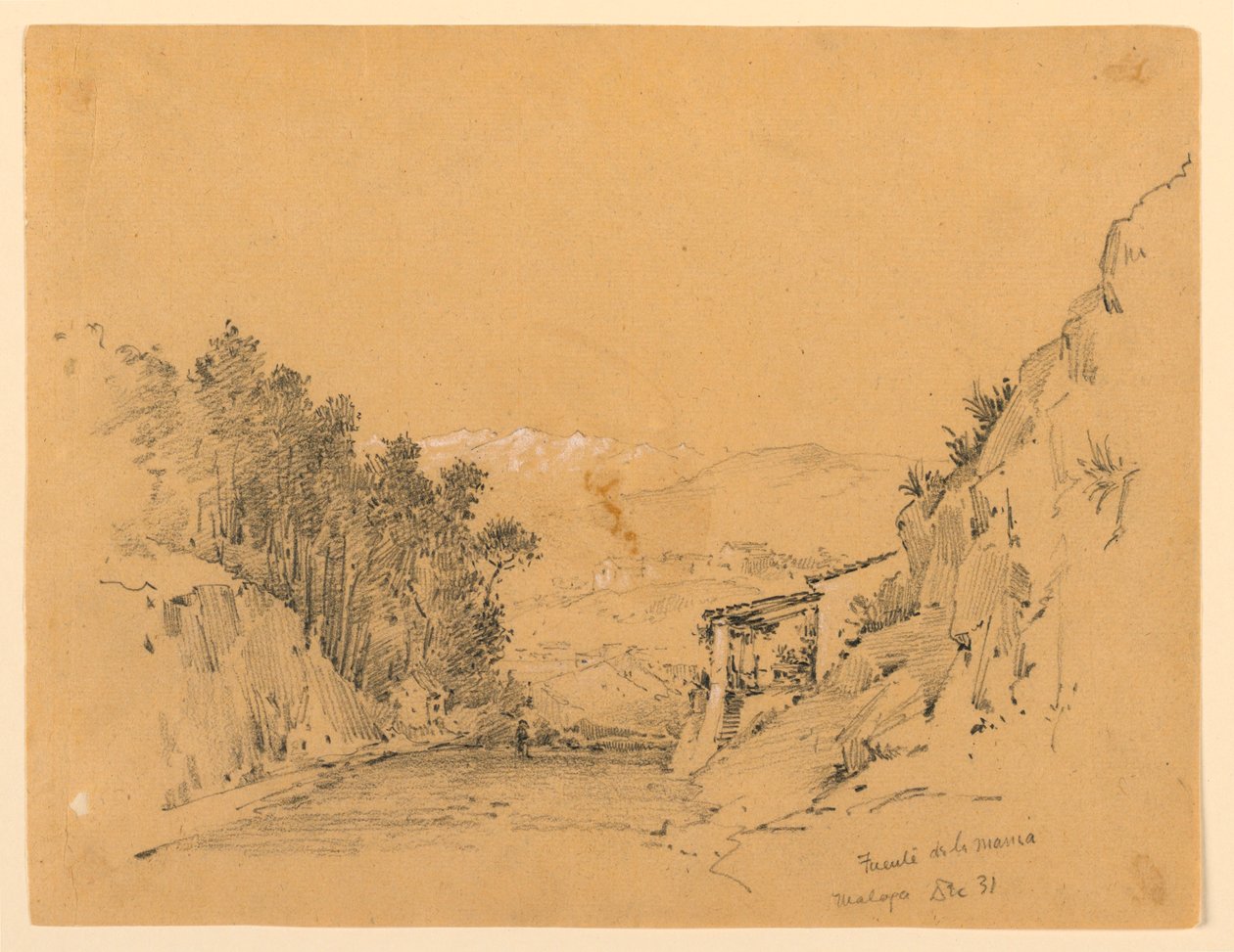 Paso de montaña y pueblo de Arnold William Brunner