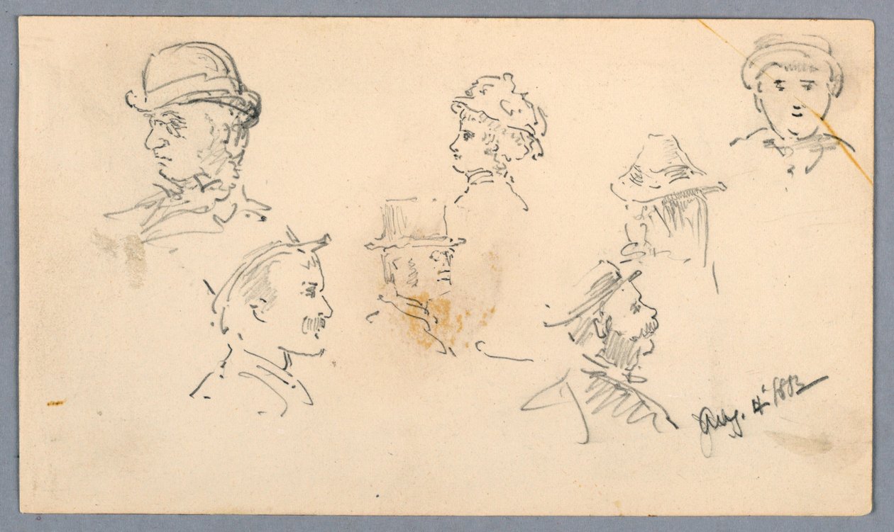 Siete bocetos de cabezas de Arnold William Brunner