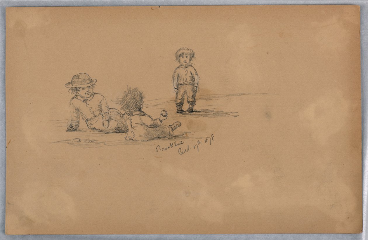 Boceto de tres niños de Arnold William Brunner