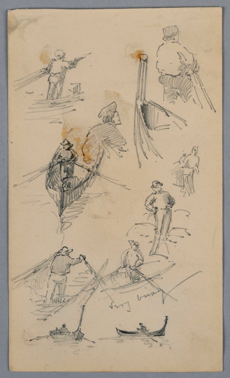 Bocetos de figuras en barcos de Arnold William Brunner